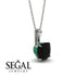 Hidden Halo Cushion Black Diamond Necklace - Alivia No. 24 image 14
