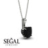 Hidden Halo Cushion Black Diamond Necklace - Alivia No. 39 image 14