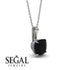 Hidden Halo Cushion Black Diamond Necklace - Alivia No. 9 image 14