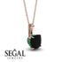 Hidden Halo Cushion Black Diamond Necklace - Alivia No. 23 image 14