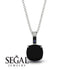 Hidden Halo Cushion Black Diamond Necklace - Alivia No. 69 image 2