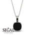 Hidden Halo Cushion Black Diamond Necklace - Alivia No. 9 image 2