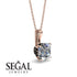 Hidden Halo Cushion Diamond Necklace - Alivia No. 32 image 14