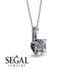 Hidden Halo Cushion Diamond Necklace - Alivia No. 33 image 14