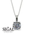 Hidden Halo Cushion Diamond Necklace - Alivia No. 3 image 2
