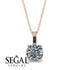 Hidden Halo Cushion Diamond Necklace - Alivia No. 32 image 2