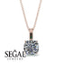 Hidden Halo Cushion Diamond Necklace - Alivia No. 17 image 2
