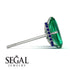 Hidden Halo Emerald Cut Emerald Earrings  - Vanessa No. 66 image 2