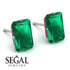 Hidden Halo Emerald Cut Emerald Earrings  - Vanessa No. 51 image 3