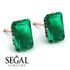 Hidden Halo Emerald Cut Emerald Earrings  - Vanessa No. 35 image 3