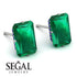 Hidden Halo Emerald Cut Emerald Earrings  - Vanessa No. 66 image 3