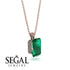 Hidden Halo Emerald Cut Emerald Necklace - Vanessa No. 5 image 2