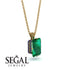 Hidden Halo Emerald Cut Emerald Necklace - Vanessa No. 64 image 2