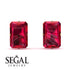 Hidden Halo Emerald Cut Ruby Earrings  - Vanessa No. 10 image 10