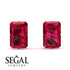 Hidden Halo Emerald Cut Ruby Earrings  - Vanessa No. 12 image 10