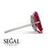 Hidden Halo Emerald Cut Ruby Earrings  - Vanessa No. 12 image 2