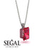 Hidden Halo Emerald Cut Ruby Necklace - Vanessa No. 57 image 2