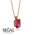 Hidden Halo Emerald Cut Ruby Necklace - Vanessa No. 10 image 2