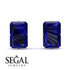 Hidden Halo Emerald Cut Sapphire Earrings  - Vanessa No. 60 image 10
