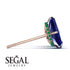 Hidden Halo Emerald Cut Sapphire Earrings  - Vanessa No. 29 image 2