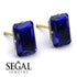 Hidden Halo Emerald Cut Sapphire Earrings  - Vanessa No. 13 image 3
