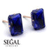 Hidden Halo Emerald Cut Sapphire Earrings  - Vanessa No. 74 image 3
