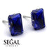 Hidden Halo Emerald Cut Sapphire Earrings  - Vanessa No. 75 image 3