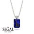 Hidden Halo Emerald Cut Sapphire Necklace - Vanessa No. 15 image 9