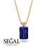 Hidden Halo Emerald Cut Sapphire Necklace - Vanessa No. 43 image 9