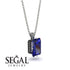 Hidden Halo Emerald Cut Sapphire Necklace - Vanessa No. 45 image 2