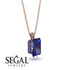 Hidden Halo Emerald Cut Sapphire Necklace - Vanessa No. 74 image 2