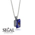 Hidden Halo Emerald Cut Sapphire Necklace - Vanessa No. 15 image 2