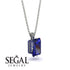 Hidden Halo Emerald Cut Sapphire Necklace - Vanessa No. 75 image 2