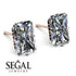 Hidden Halo Emerald Cut Diamond Earrings - Vanessa No. 32 image 3