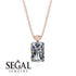 Hidden Halo Emerald Cut Diamond Necklace - Vanessa No. 2 image 9