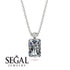 Hidden Halo Emerald Cut Diamond Necklace - Vanessa No. 48 image 9