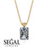 Hidden Halo Emerald Cut Diamond Necklace - Vanessa No. 1 image 9