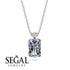 Hidden Halo Emerald Cut Diamond Necklace - Vanessa No. 18 image 9