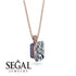 Hidden Halo Emerald Cut Diamond Necklace - Vanessa No. 62 image 2