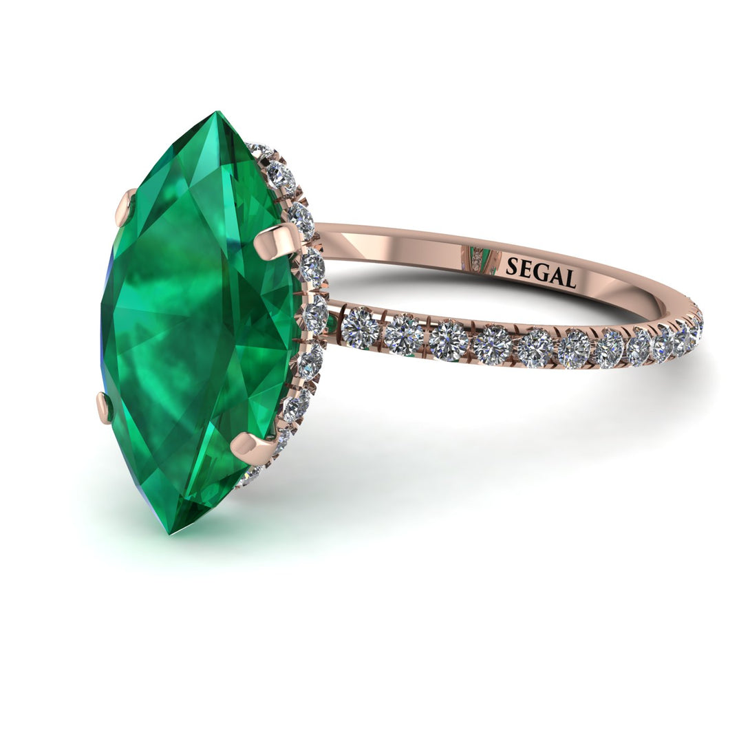 Hidden Halo Marquise Emerald Engagement Ring - Journey No. 5