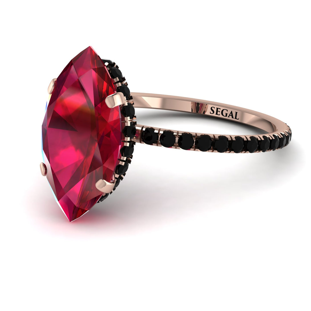 Hidden Halo Marquise Ruby Engagement Ring - Journey No. 41