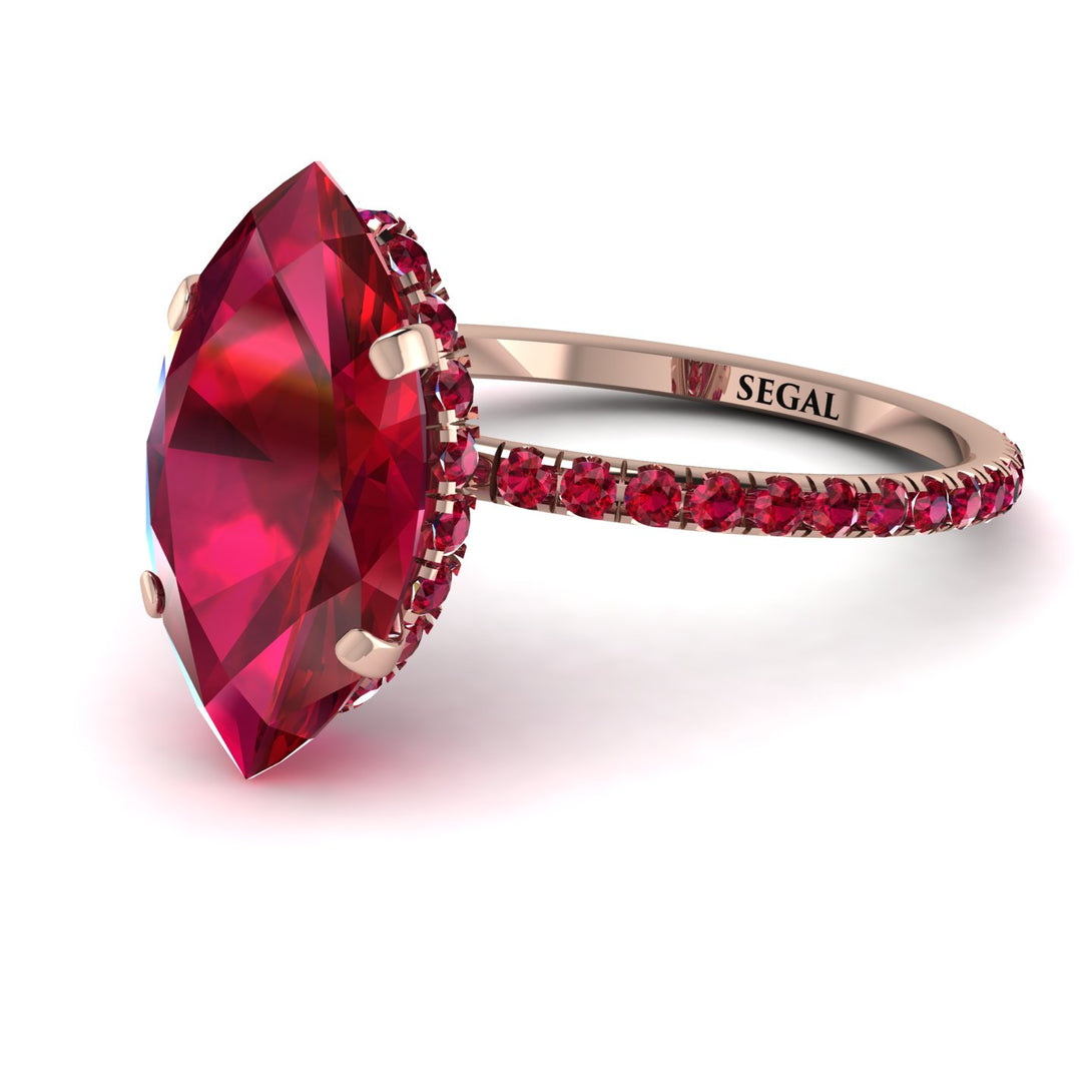 Hidden Halo Marquise Ruby Engagement Ring - Journey No. 56