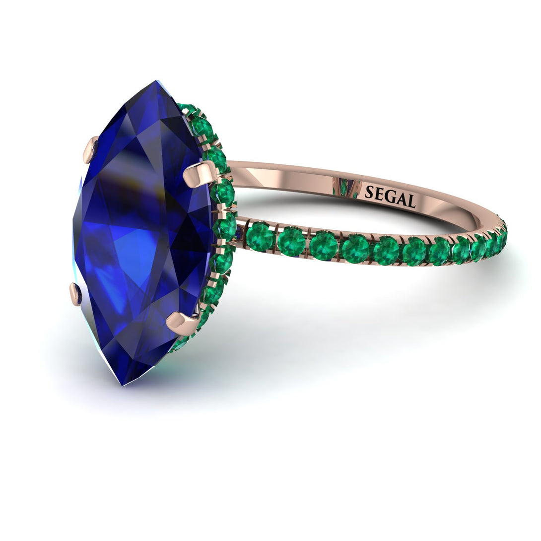 Hidden Halo Marquise Sapphire Engagement Ring - Journey No. 29