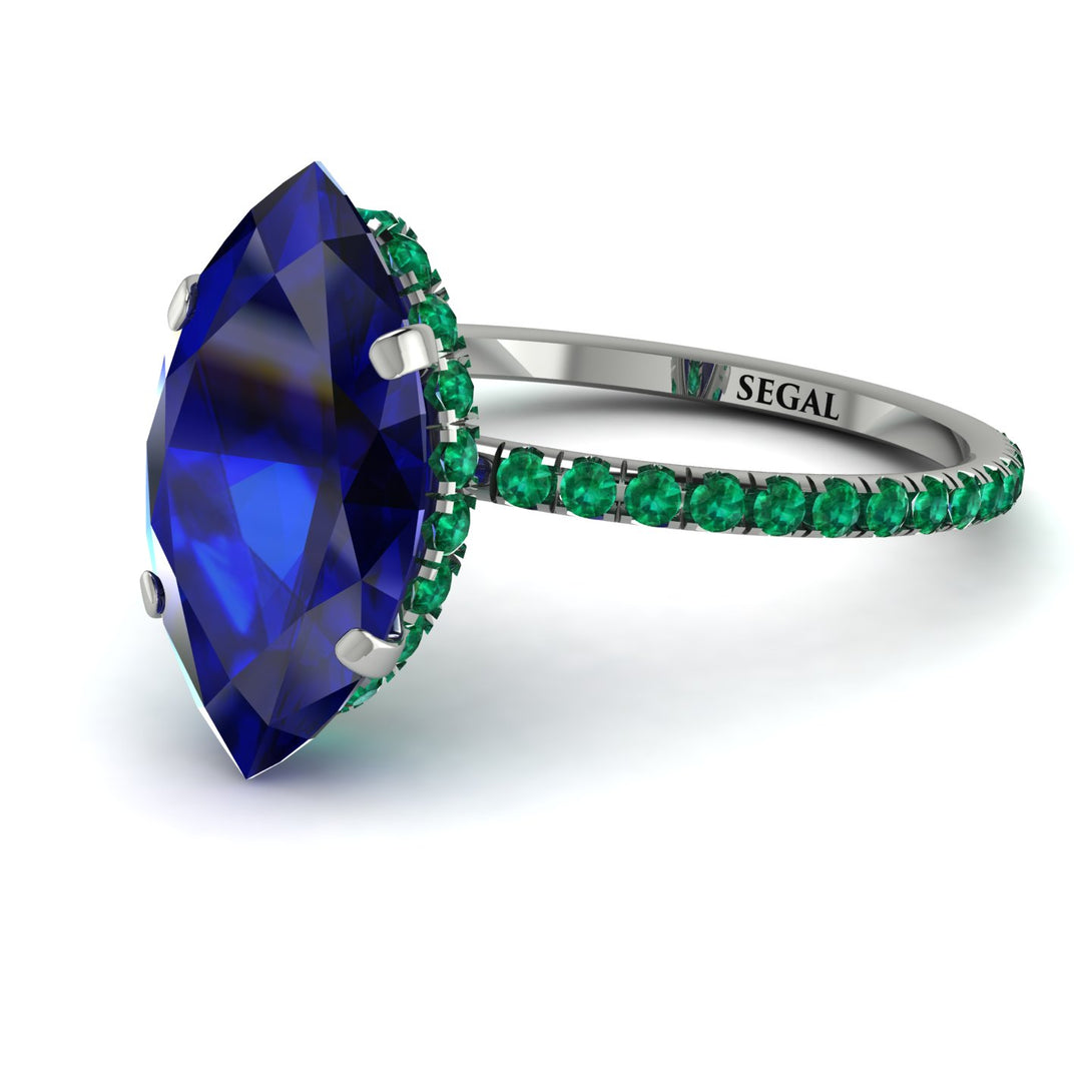 Hidden Halo Marquise Sapphire Engagement Ring - Journey No. 30