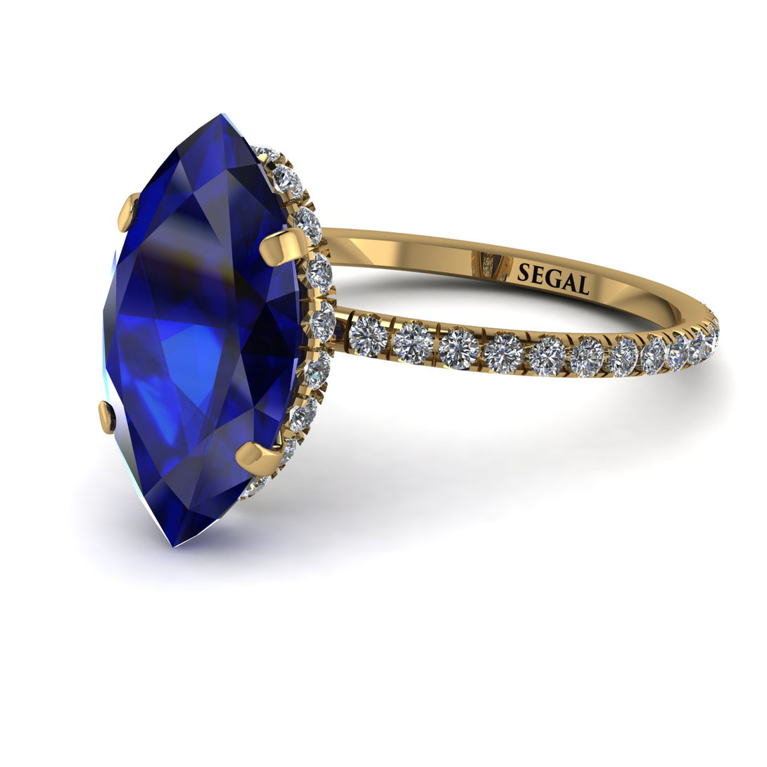 Hidden Halo Marquise Sapphire Engagement Ring - Journey No. 13