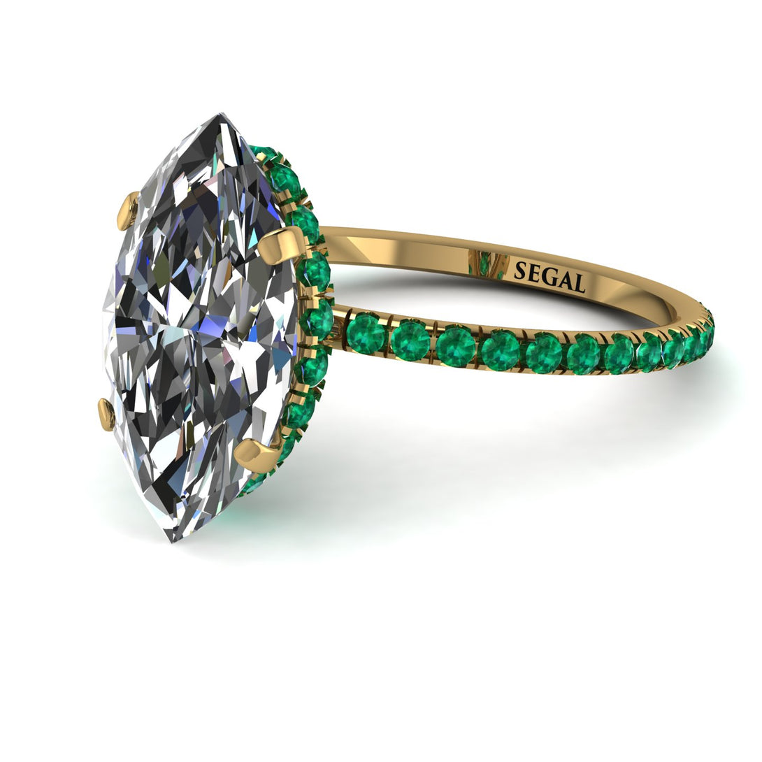 Hidden Halo Marquise Diamond Engagement Ring - Journey No. 16