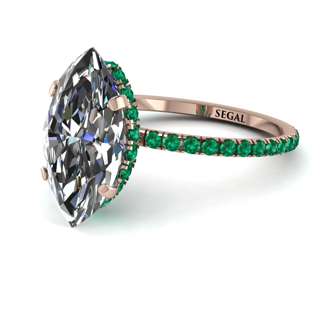 Hidden Halo Marquise Diamond Engagement Ring - Journey No. 17