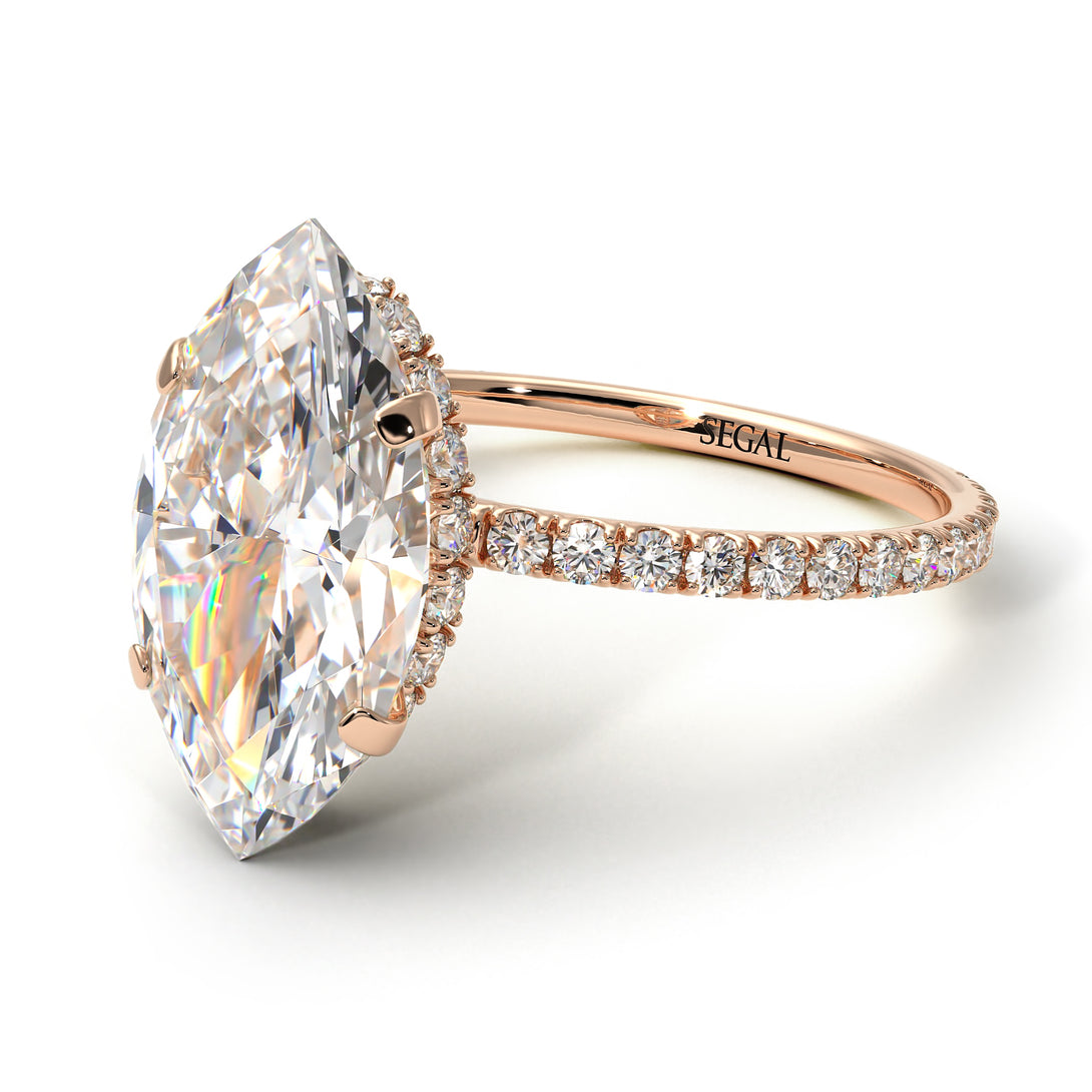Hidden Halo Marquise Diamond Engagement Ring - Journey No. 2