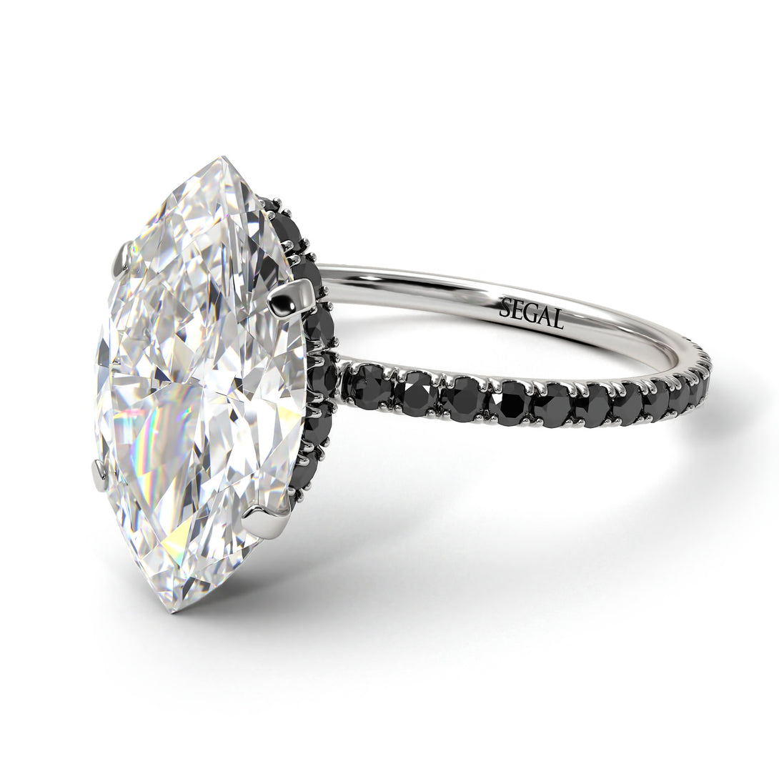 Hidden Halo Marquise Diamond Engagement Ring - Journey No. 33
