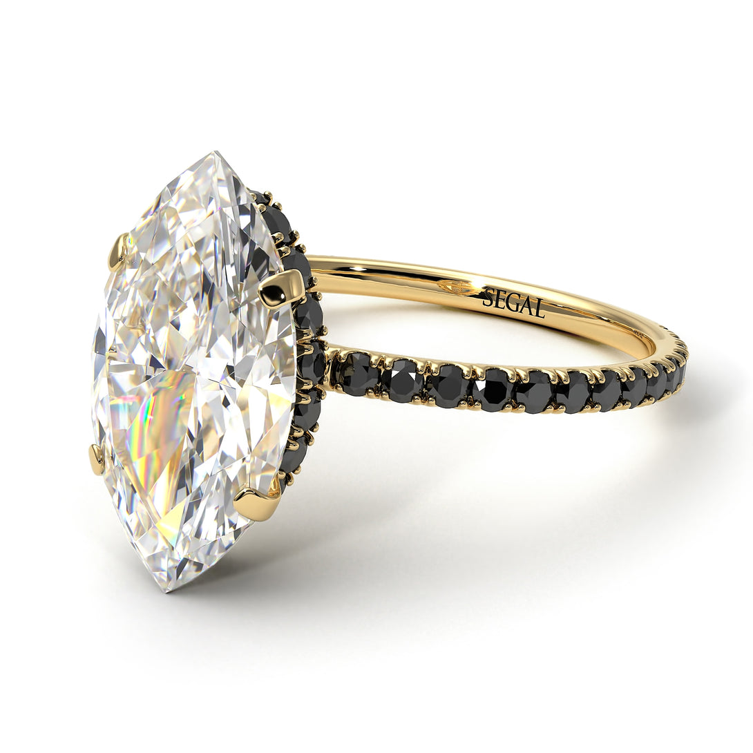 Hidden Halo Marquise Diamond Engagement Ring - Journey No. 31
